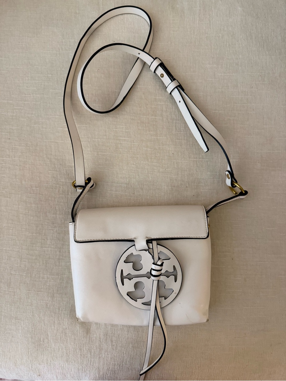 Tory Burch White Leather Crossbody Bag